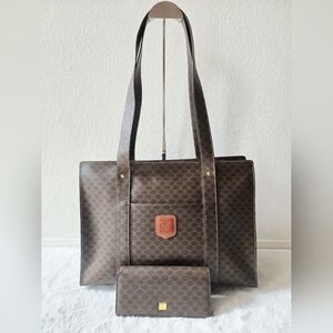 Celine Macadame Tote And Wallet Set